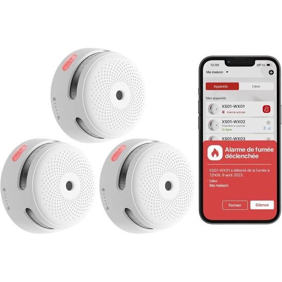 X-Sense Détecteur de Fumée Connecté, Kit de Sécurité pour la Maison avec SBS50 Station de Base, Conforme à la Norme EN14604, Compatible avec l'Appli X-Sense Home Security, FS61 | Amazon price tracker