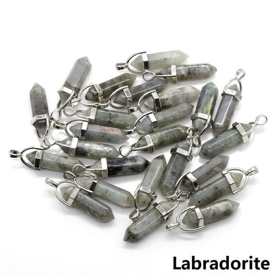 Collier Pendentif En Labradorite Naturelle Brute – Pierre De Guérison Chakra, Corde Tissée Colorée – Unisexe, Longueur Réglable