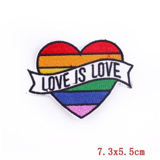 Patch Brodé Drapeau Arc-en-ciel Pride LGBT - 5x8 Cm, Polyester, Avec Crochet/boucle, à Coudre Ou à Coller Sur Vêtements