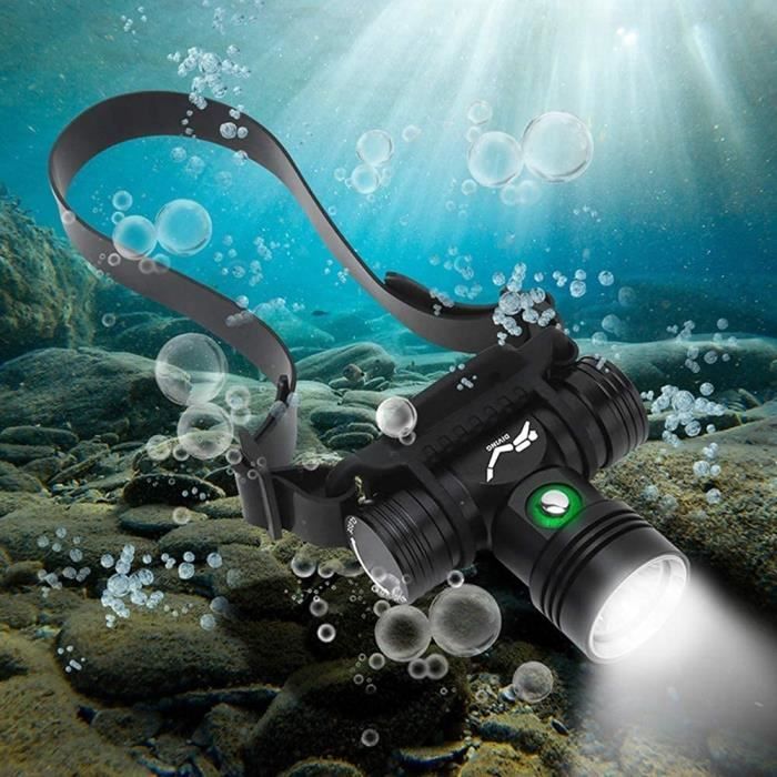 Lampe Frontale Puissante, Torche Frontale LED 1000 LM Étanche IPX8, 60 Mètres, 3 Modes Eclairage, Réglable, Léger pour Course, March
