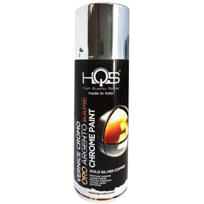 Peinture en Aérosol HQS Spéciale pour Voiture Argent Chromé, 400 ml