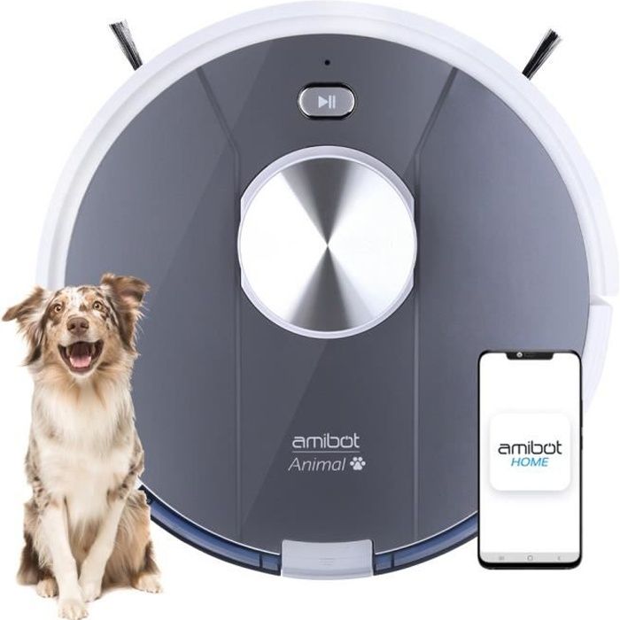 Robot Aspirateur et laveur spécial poils d'animaux - AMIBOT Animal Motion