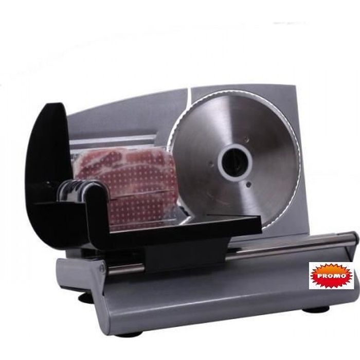 TRANCHEUSE ELECTRIQUE SEMI PRO BLACK LAME INOX MEGA PROMO