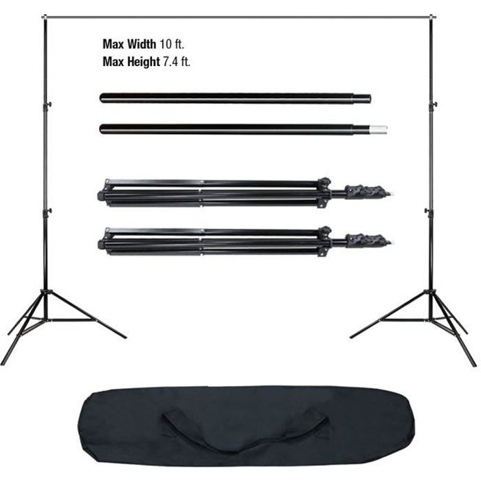Support de Fond 2 X 3m en Kit Pour Studio Photo, avec étui de Transport