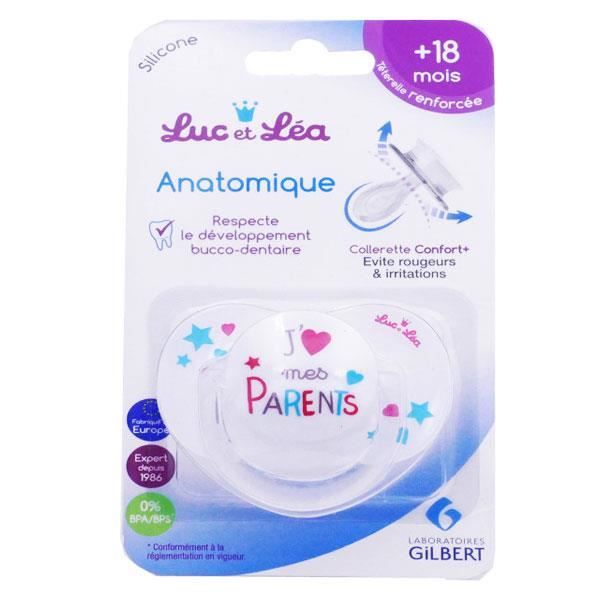 Luc et Léa Sucette Anatomique Silicone +18m J'aime Mes Parents