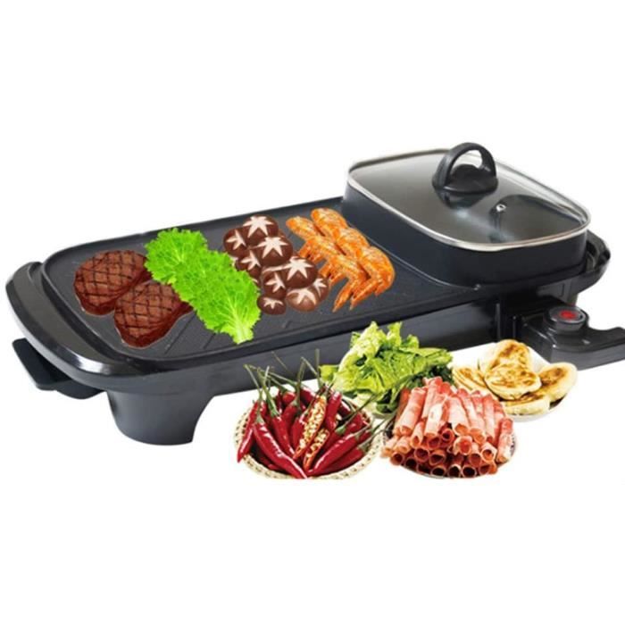 LTLCLZ BBQ 2 en 1 Fondue Electrique Hot Pot BBQ Appareil Fondue Service À Fondue Poêle Electrique pour Barbecue Capacité Convient po