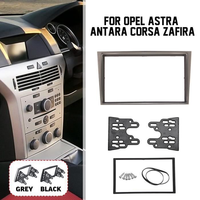 2-Din Autoradio Stéréo Panneau Fascia Dash Installation Kit D'outils Pour Opel Astra Antara Corsa Zafira Gris Fonce