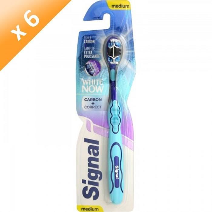 SIGNAL Brosses à dents White now Carbon correct - Medium - Lot de 6
