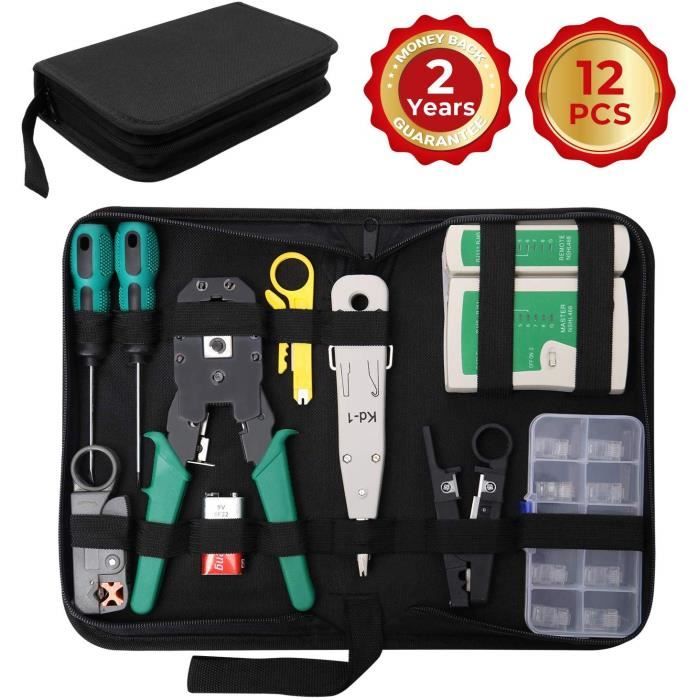 Professional Testeur de Network Réseau Câble Kits d’Outils de Réparation d’Ordinateur Net Maintenance de Testeur de Câble LAN