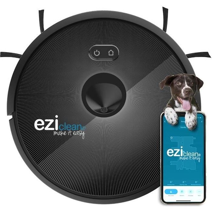 EZIclean Connect x600 - Robot aspirateur connecté – Navigation Cameraslam – 55dB – 120 min – 120m² – 600 mL