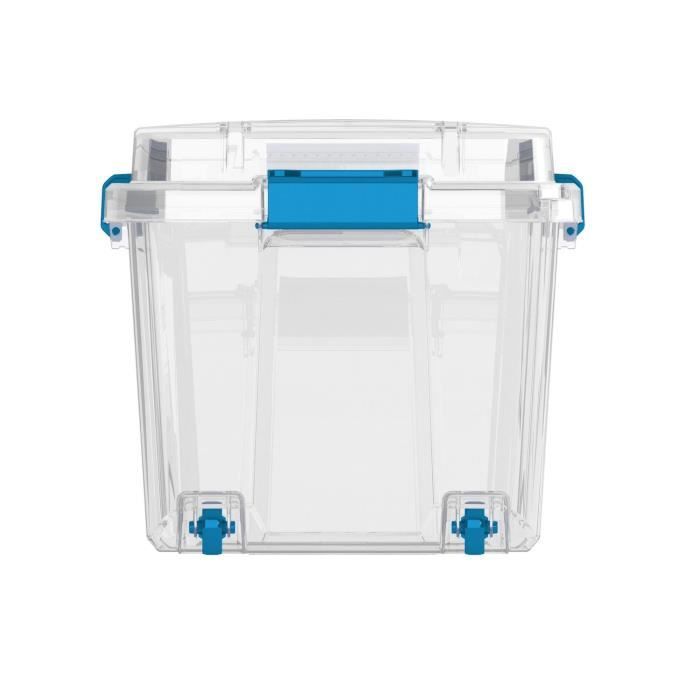 ABM Boîte de rangement - 80 L - Transparent - Poignées ergonomiques - Joint étanche - Plateau en option - IP44