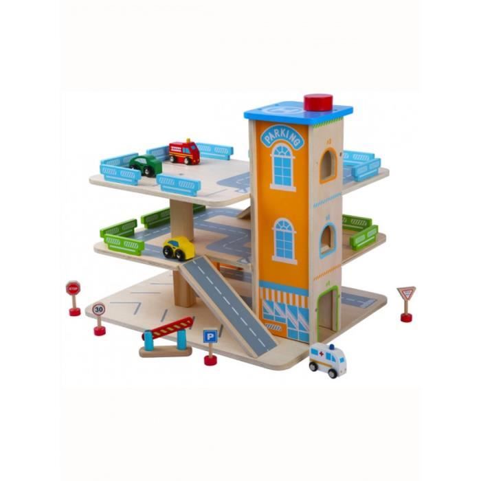 Jouet en bois Parking avec Ascenseur