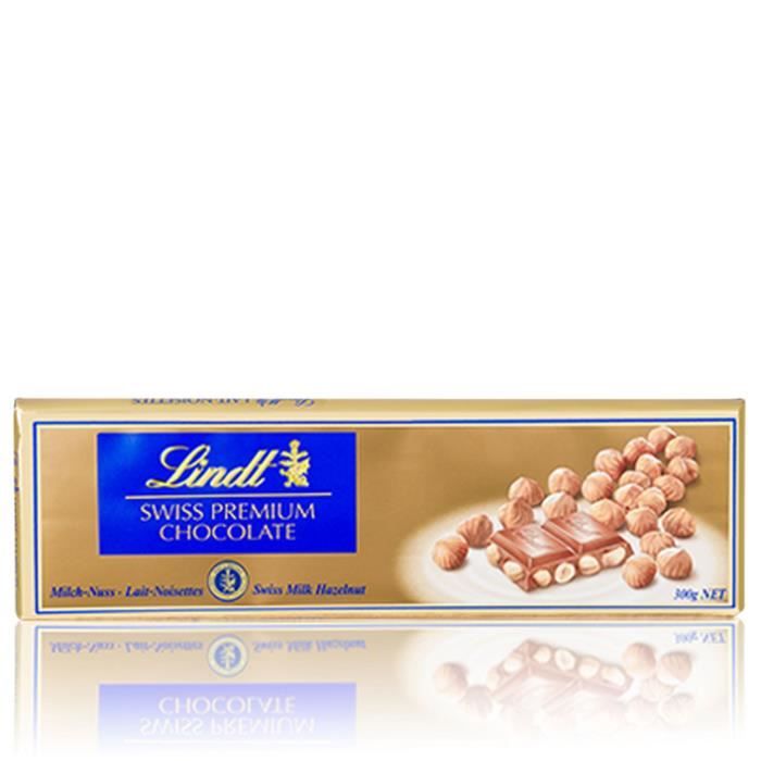 Tablette de Chocolat Lindt Gold/Swiss Premium Lait Noisettes - 300G