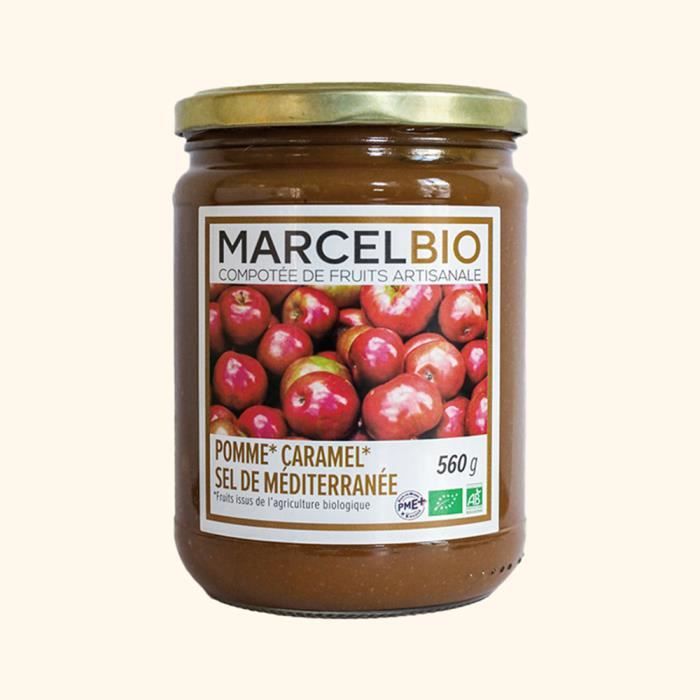 Marcel Bio - Compote pomme caramel sel de Méditérannée Bio 560g