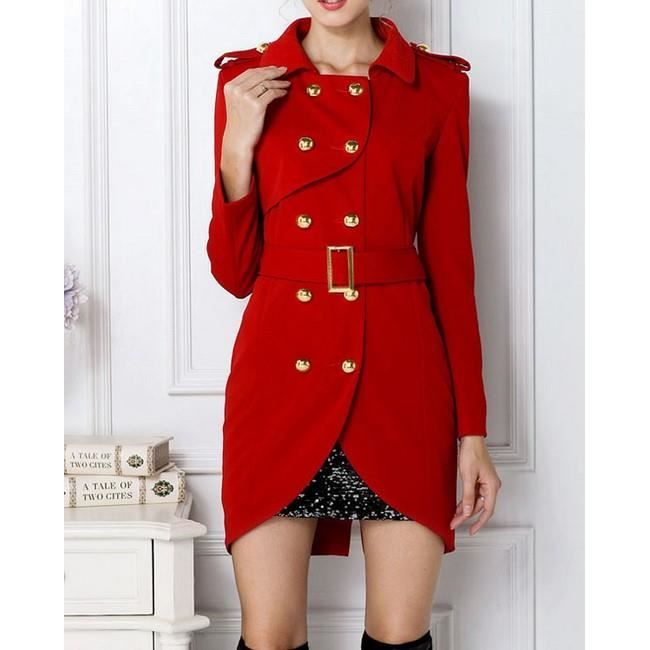 Trench-coat croisé asymétrique