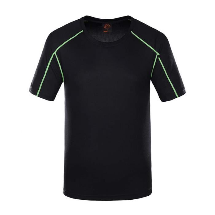 Tee Shirt de Sport Running Homme Fitness Manches Courtes Respirant Confortable Séchage Rapide