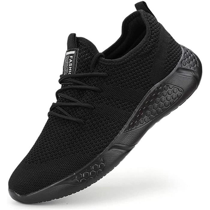 Basket Jogging Sneakers Hommes Chaussure de Course Trainer Tennis Sport Homme Gym Fitness Ourdoor Running - Noir