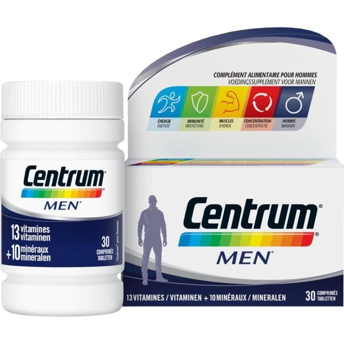 CENTRUM 30 comprimés Men - 13 vitamines 10 minéraux