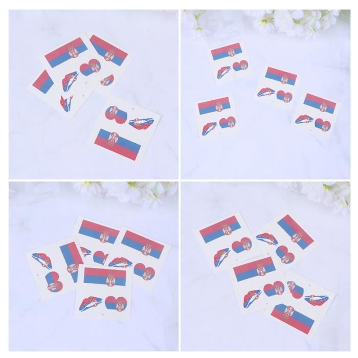 25 feuilles jetables drapeau national tatouage autocollant temporaire étanche TATOUAGES - BIJOUX DE CORPS - BIJOUX DE CHEVEUX