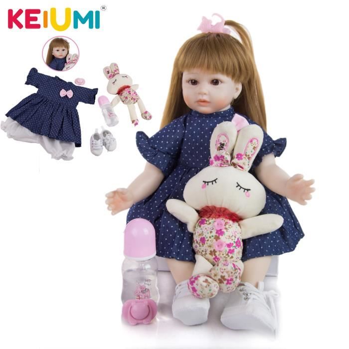 RUMOCOVO® Nouveauté Reborn fille bébé poupée jouets 49 CM coton corps vinyle Adorable princesse bricolage bébé poupée pour enfants