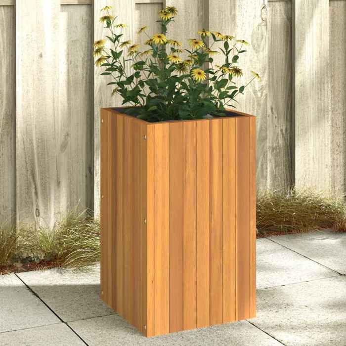 vidaXL Jardinière bois d'acacia 35x35x60 cm - vue 2