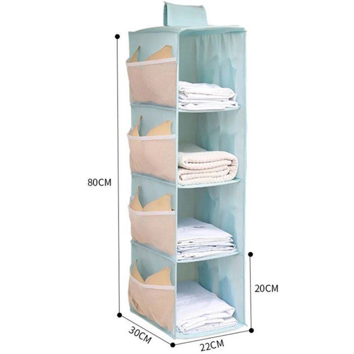 Bacs De Rangement Étroits En Tissu 40x10x10 Cm - Organisateur Tiroir, Étagère - Couleur Beige - Polyester