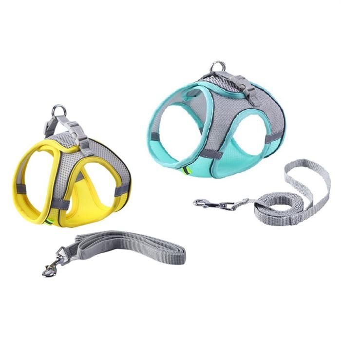 Comparer les prix de Ensemble de Laisse de Harnais pour Chien pour Petit Chien, Harnais RéGlable pour Chiot, Gilet Bouledogue Carlin, Laisse de Marche