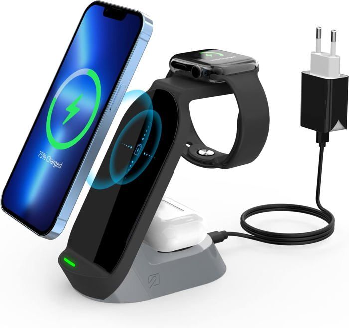 Chargeur Sans Fil Qi En Bois De Bambou 15w 10w 5w, Tapis De Charge Rapide Pour Iphone 13 12 Pro
