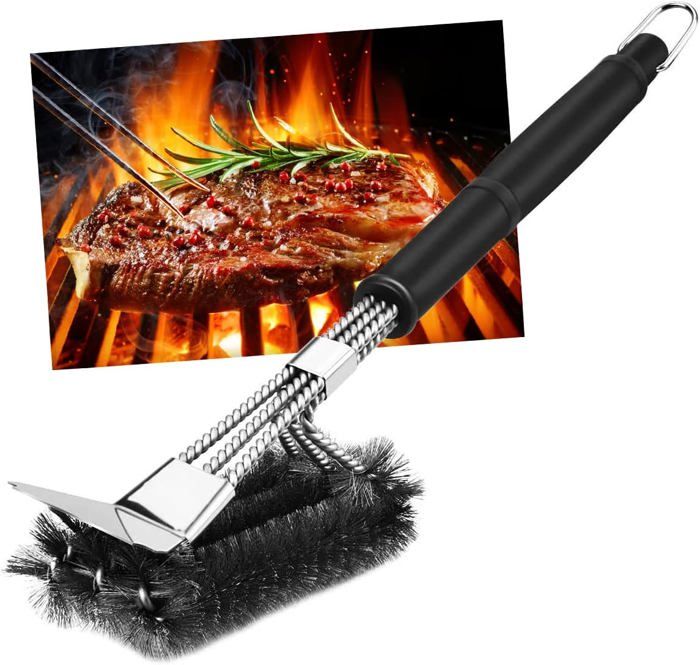 Cuisinart Brosse De Nettoyage Et Grattoir En Acier Inoxydable De 42 Cm De Long Pour Barbecue, Grill, Cuisine, Extérieur