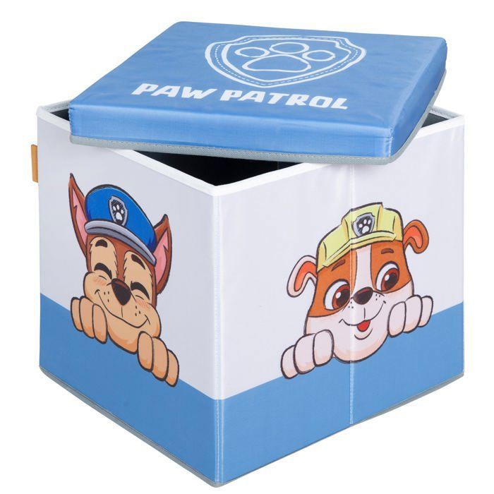 Tabouret Cube avec Rangement pour Enfant ROBA PatPatrouille - Motif Chiens Chase Ruben & Marcus - Bleu - Blanc Tabouret Cube avec Rangement pour Enfant ROBA PatPatrouille - Motif Chiens Chase Ruben & Marcus - Bleu - Blanc