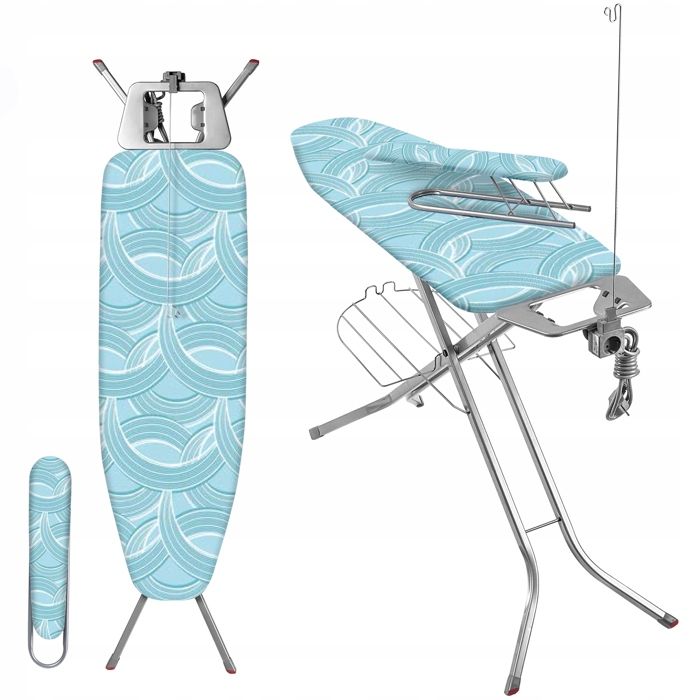 Planche à Repasser Pliable 120 X 38 Cm - Hauteur Réglable 79-92 Cm, Plateau Pour Fer Et Structure Acier