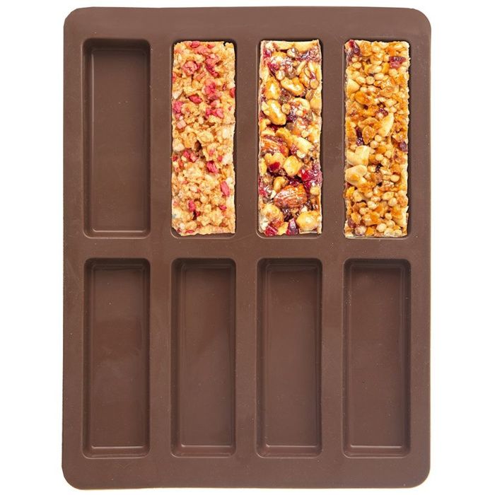 Nizirioo Moule Barre De Céréales: 3 Pièces Moule Financier Silicone, Moulle Silicone Rectangulaire Avec 8 Cavités Pour Pain, Gâteau, Barre De Chocolat, Barre Granola, Biscuits