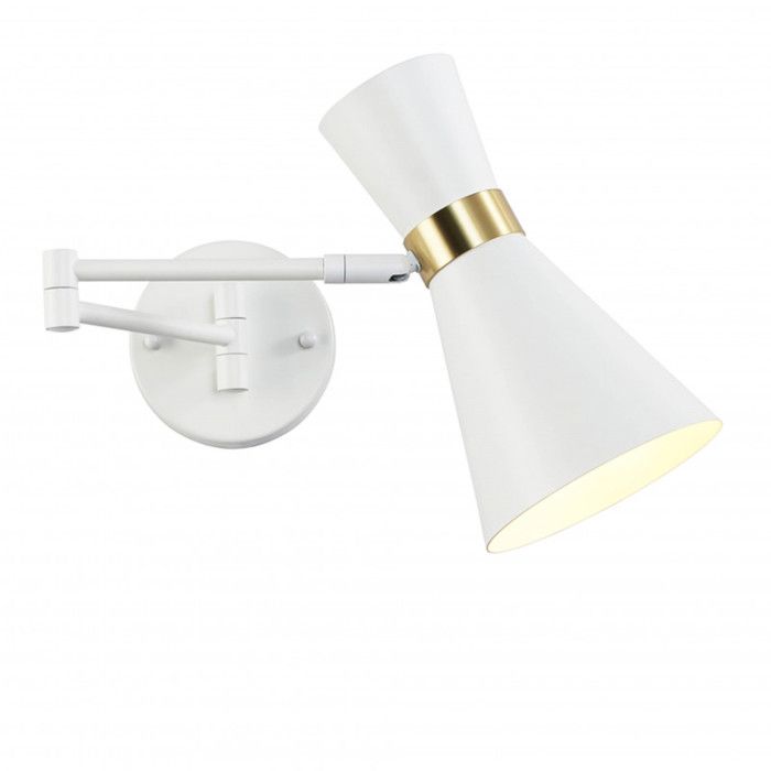 Applique Murale SENDA E27 avec Bras Articulé et Rotation Métal Blanc Idéal pour Salle à Manger Cuisine ou Chambre.