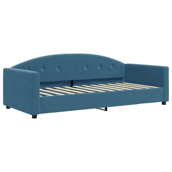 Lit simple Contemporain Banquette lit/Lit de repos sans matelas bleu 90x200 cm velours - 1 Place SP1530BED76427288