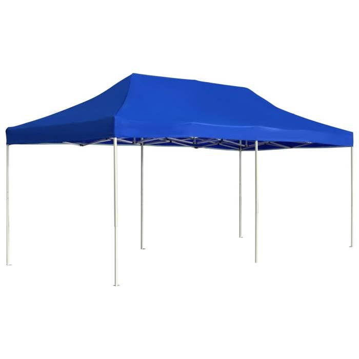 Tente de réception professionnelle - WINFR - Aluminium 6x3 m Bleu - Pliable - pour Festivals plages LL390