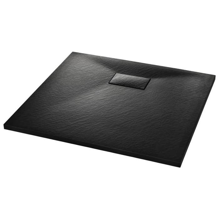 SWEETY Bac de douche Accessoires de salle de bain SMC Noir 90 x 80 cm FR77