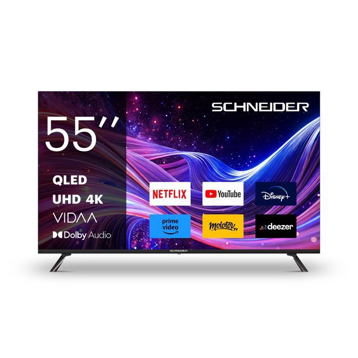 SCHNEIDER GMS55A1 Téléviseur QLED 55 139cm Smart Vidaa 3840 x 2160 pix 4K UHD Bluetooth HDMIx3 Netflix - vue 5