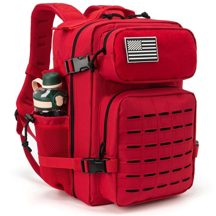 Sac à dos Tactique Militaire - Maavoki - 25L - Polyvalent Imperméable MOLLE - Rouge