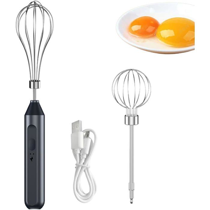 Batteur à oeufs électrique sans fil vertical 3 vitesses avec séparateur doeufs et batteurs deux fils pour pâtisserie Type H Noir