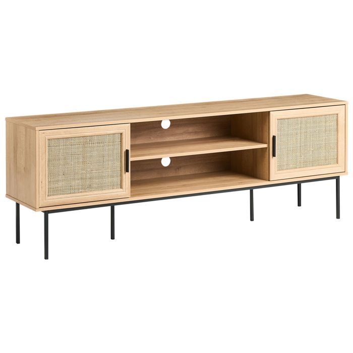 Meuble TV PASCO Rotin Marron clair Meuble TV PASCO Rotin Marron clair