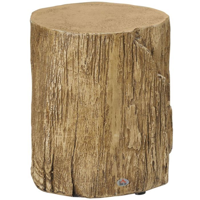 Table basse Ø40x40 plateau effet bois brut table basse salon finition imperméable pieds réglables structure béton robuste