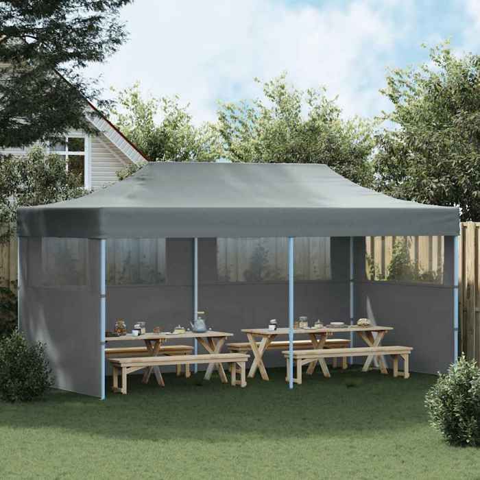 Black Month Tente de réception/Tonnelle - BURKE - pliable desgin - avec parois - 3x6 m anthracite LV131