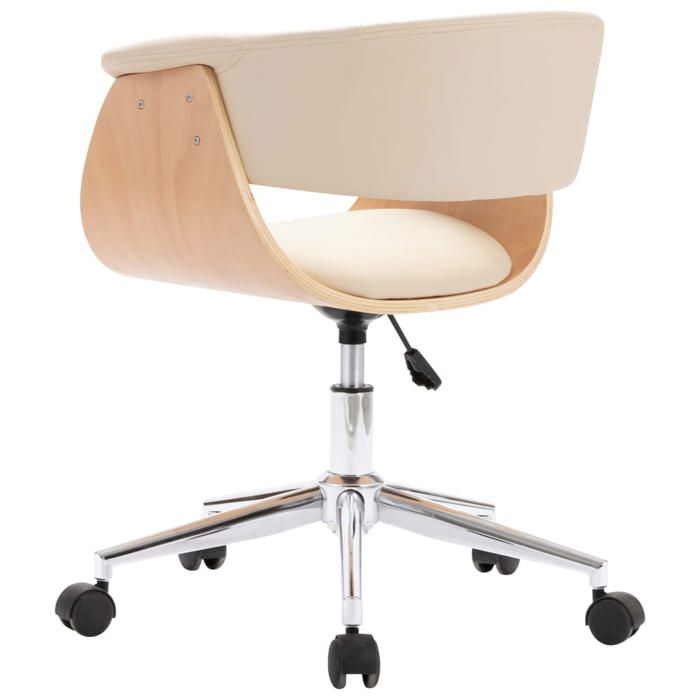 Sale 2026 Fauteuil pivotante de bureau - 1 PLACE - Crème Bois courbé et similicuir - 59.5x58x(66-74) cm DD420 Sale 2026 Fauteuil pivotante de bureau - 1 PLACE - Crème Bois courbé et similicuir - 59.5x58x(66-74) cm DD420