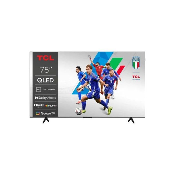 Telewizor TCL 75T69C QLED 75 4K Ultra HD Google TV Dolby Atmos DVB T2 Metaliczny