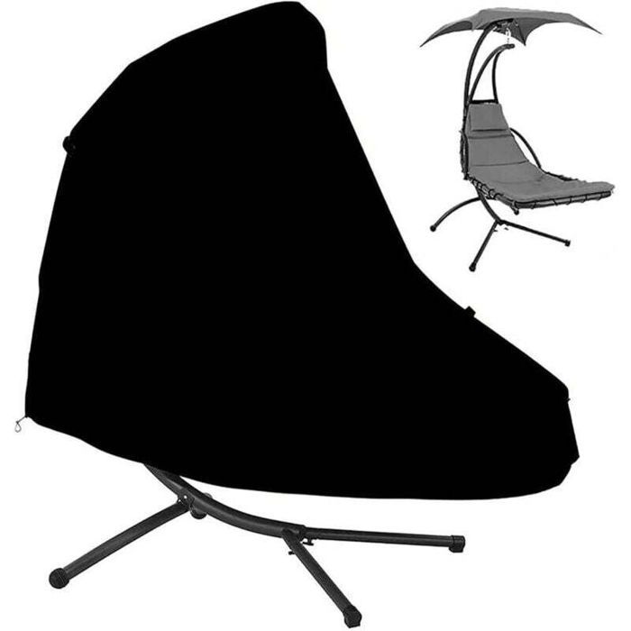 Housse de chaise longue suspendue - MHY® - Tissu Oxford - 185x116x198 cm - Noir - Imperméable