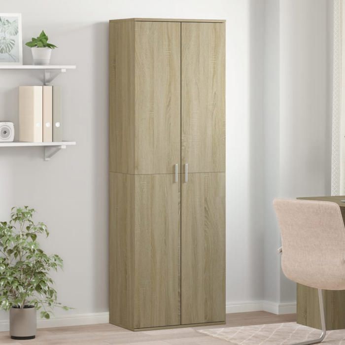 NEW 2026 Buffet haut 1 PC design rectangulaire chêne sonoma 60x35x180 cm bois dingénierie L5120