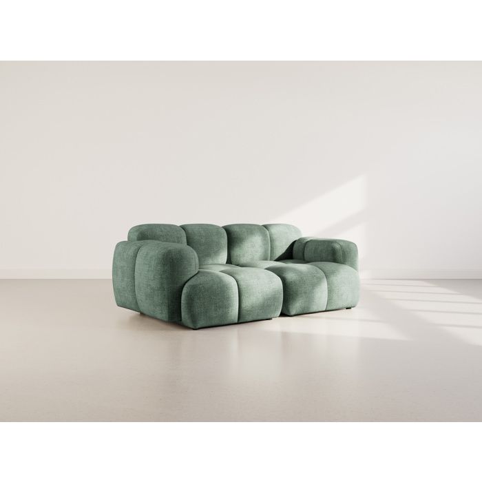 Grace - canapé modulable 2 places en velours texturé - Vert