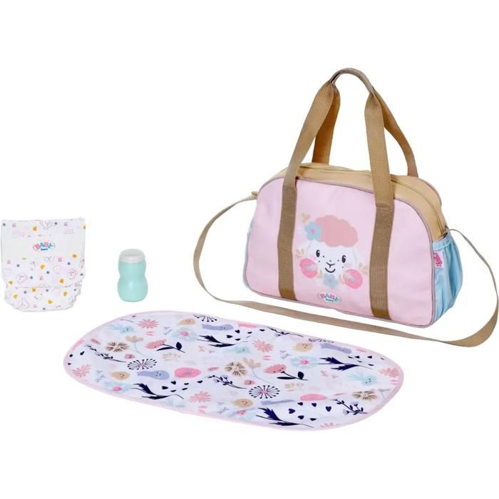 Sac à langer - BABY BORN - Baby Born - Imprimé fleuri - Inclus accessoires de soin - Rose