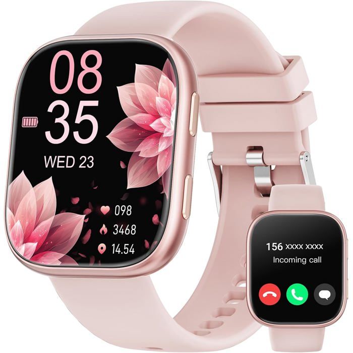 Montre Connectée Femme Homme Avec Appel Bluetooth 1.83 Hd Smartwatch Pour 100+ Modes Sportifs Fréquence Cardiaque Sommei[S75]
