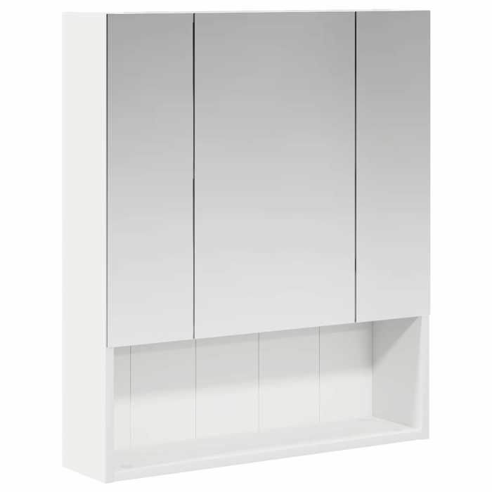 Armoire miroir de salle de bain - vidaXL - bois dingénierie - blanc - 1 porte - 2 étagères - 60 x 145 x 70 cm 168ehy64k